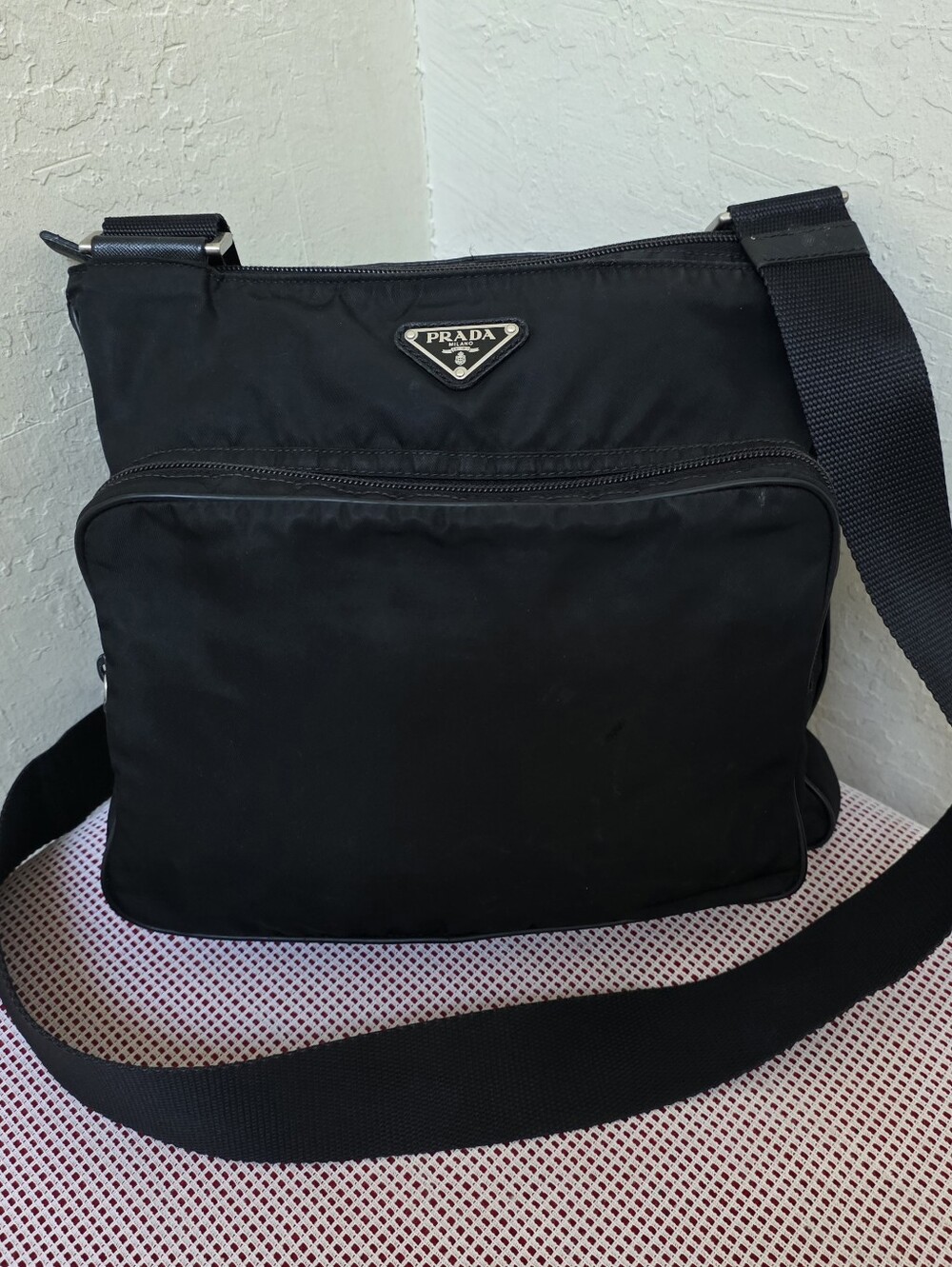 Prada Black Nylon Vintage Shoulder Crossbody Bag